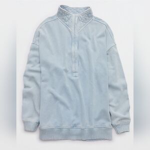 Aerie OH SNAP Sweatshirt Large Cloud Wash NWT Light Blue